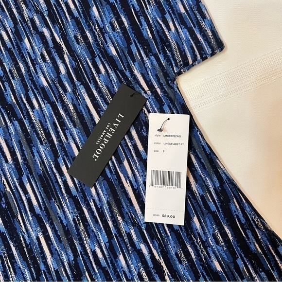 Liverpool Los Angeles Abstract‎ Print Camp Shirt in Linear Abst Prnt Sz S NWT - Picture 9 of 13